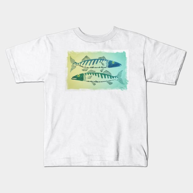 fish duo Kids T-Shirt by CatCoq